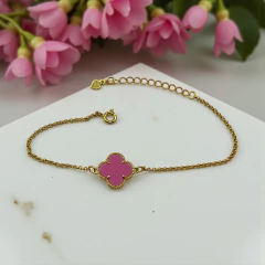 2.2 gr Pulsera "Piedra Plana V.C: Grande" - Variedad de Colores Enchapado en Oro - Stal Joyas