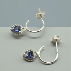 1.8 gr Aros "Corazon Lilas" (12 mm) - Últimas Unidades Plata 925