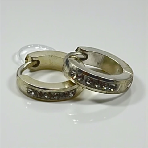 3556 Aros "Cubanos Cubics (10mm) - Últimas Unidades Acero Blanco