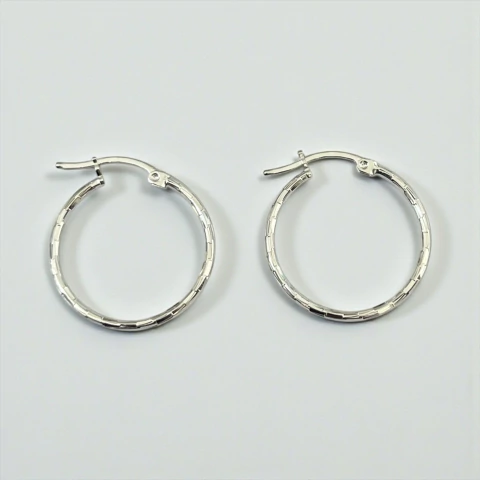 NUEVO! 1.6 gr Aros Argollas Cuadraditas (25 cm) Plata Italiana
