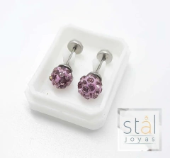 3322-41 ABRIDORES BOLA DE FUEGO 6MM ROSA VIEJO