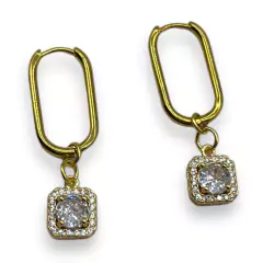 SIN- 59 Aros Premium Con Dijes - Variedad de Modelos Acero Quirúrgico Dorado - Stal Joyas