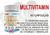 Frasco de Multivitamin Gentech con cápsulas para energía, inmunidad y bienestar.

