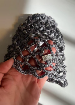 MESH HAT SEDA CROCHET PUNTO RED (c bolitas)