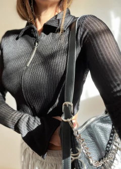 Zip Tennis Crop - línea noche