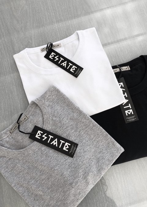 Pack x 3 Oversized Larga | negro, gris claro y blanco