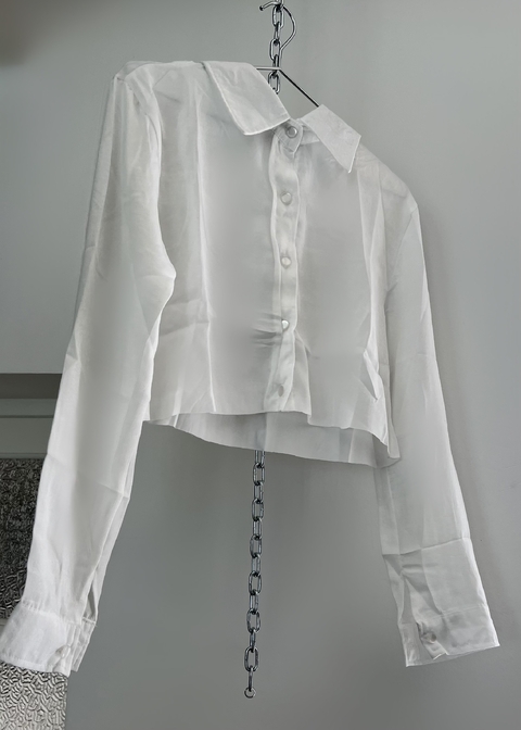 Camisa Crop Seda