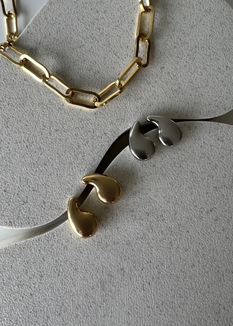 Aros Trendy Gota (dorado / plateado)