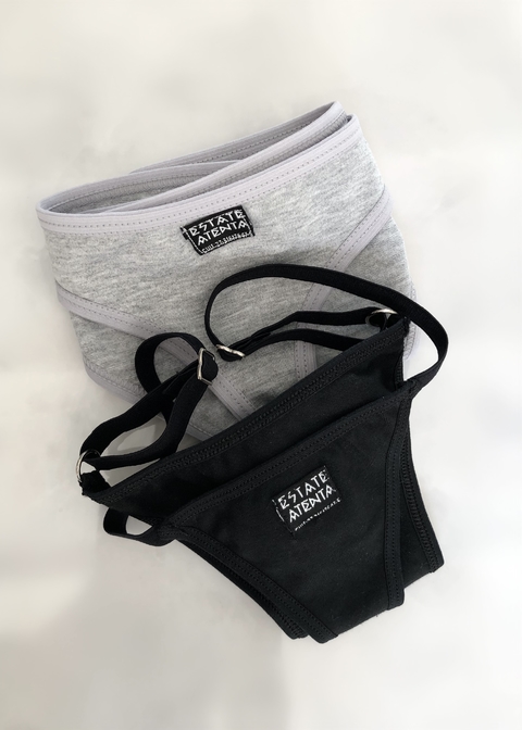 PACK X 2 - #4 Black & Grey. Basic panties & baby panties