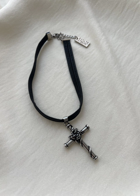 Flower Cross Gotic Choker