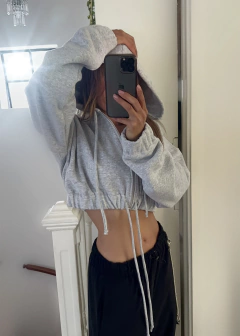 Buzo Hoodie Crop Friza