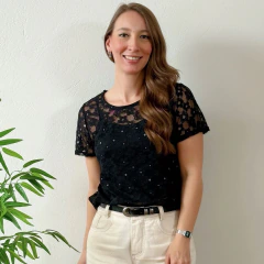 Blusa renda + top