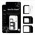 Adaptador Chip 3 En 1 Micro Y Nano A Sim Y Nano A Micro Sim