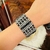 Brazalete Elástico Plata y Peltre