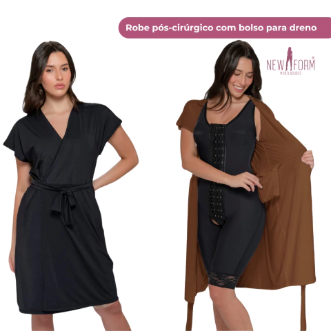 Robe Pós-Cirúrgico com Bolso Para Dreno New Form