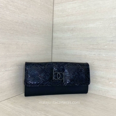 BILLETERA/BANDOLERA BLAQUÉ SIMPLE CON SOLAPA + CAJA ORIGINAL DE LA MARCA - Mala Junta