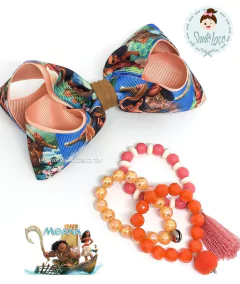 Laço e tiara Moana detalhe em couro - comprar online