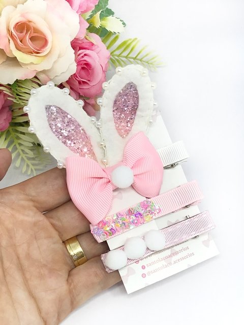 Hair clips orelhinha de coelho