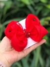 Laço Lari Duplo Organza com Pérolas e Strass