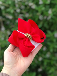 Laço Bella duplo organza com pérolas - comprar online