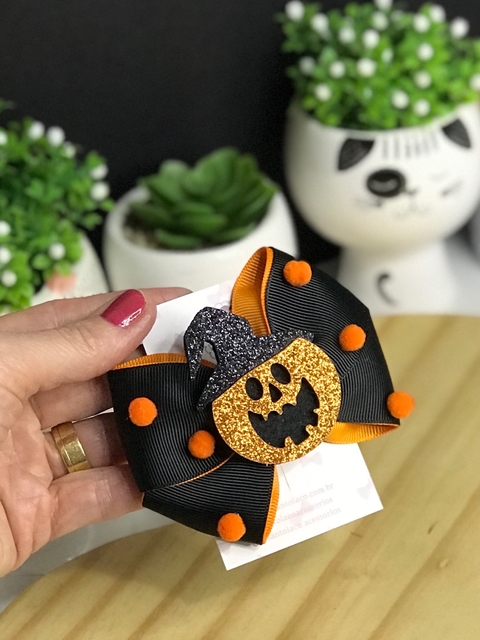 Laço abóbora halloween