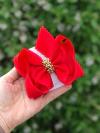 Laço Bella duplo organza com pérolas