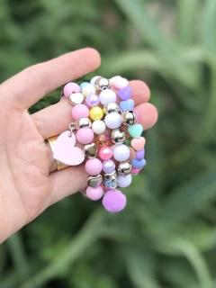 Imagem do Coleção laço e tiara Jeans Rose Corações