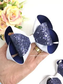 Maria Luxo Branco e Azul - Santo Laço Acessorios