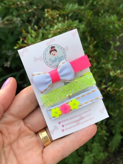 Hair clips neon
