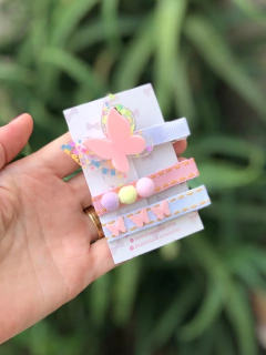 Hair clips borboleta cristal