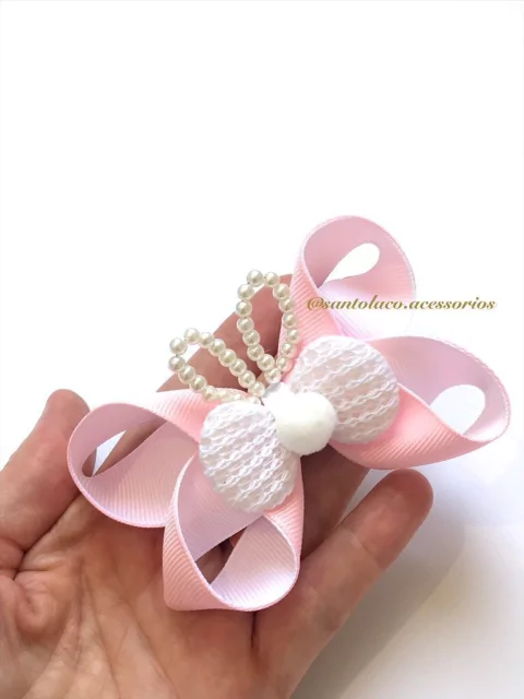 Lacinho Mel Orelhas de Coelhinho Pérolas