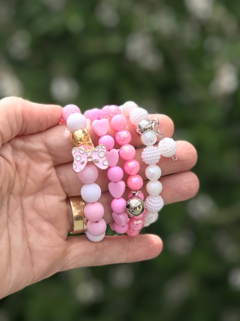 Kit pulseiras Minnie Rosa
