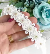 Faixinha flor rendada strass e pérolas