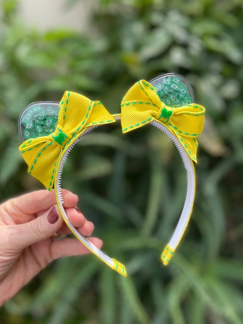 Tiara gatinha bandeirinhas Brasil 