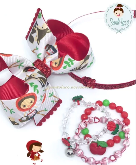 Laço Bella Chapeuzinho Vermelho