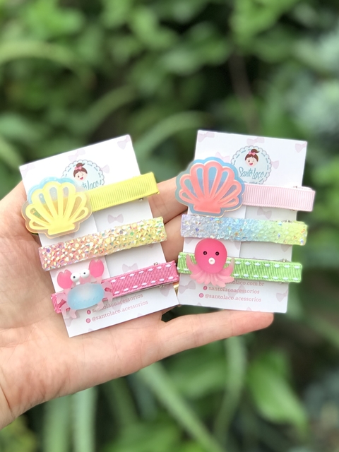 Hair clips fundo do mar