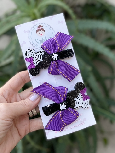 Laço Parzinho Mickey Halloween - (PRONTA ENTREGA)