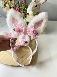 Tiara orelhinha de coelho luxo (Páscoa) - comprar online