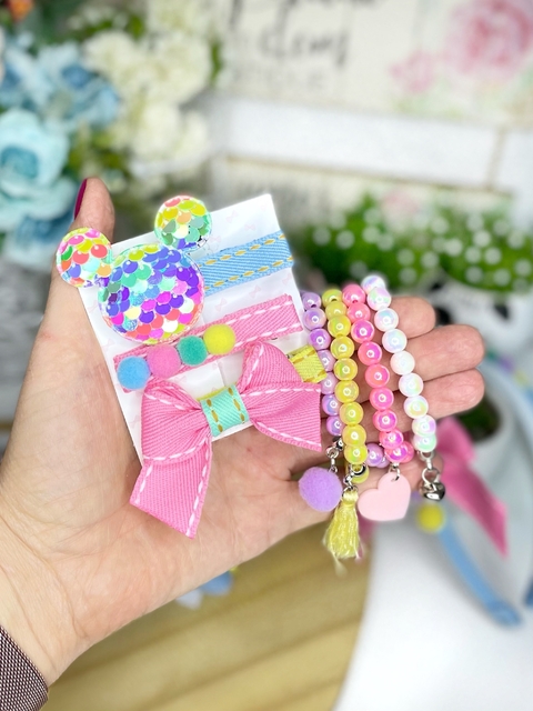 Hair clips mickey colors