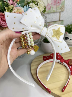 Tiara brilha brilha Natal coleção festas - Santo Laço Acessorios