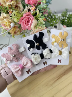 Hair clips ursinha veludo - comprar online