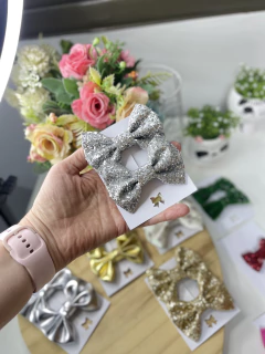 Laço em Glitter Festas Natalinas - Santo Laço Acessorios