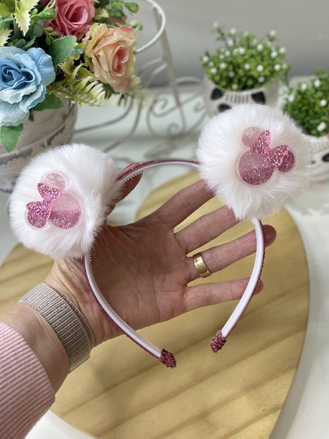 Tiara Minnie Glitter pompom