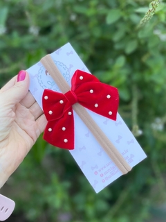 Imagem do Laço e Faixinhas para bebê na cor vermelho (PRONTA ENTREGA)