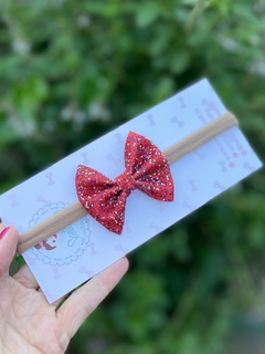 Laço e Faixinhas para bebê na cor vermelho Natal - loja online