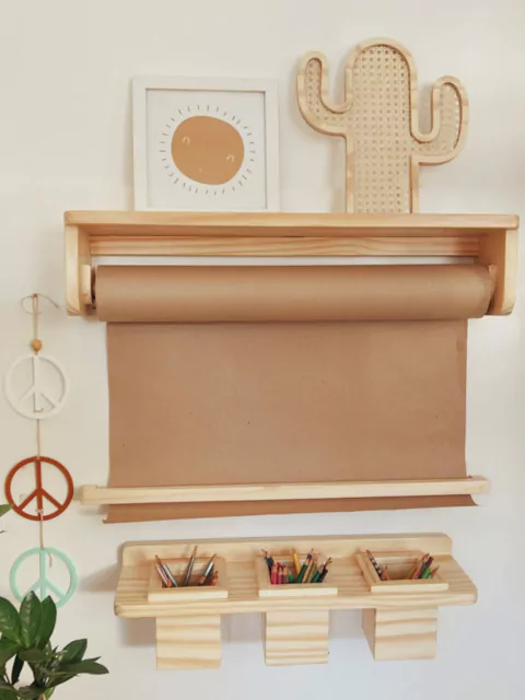 Kit desenho (Suporte Rolo+ Prateleira Porta-lápis)