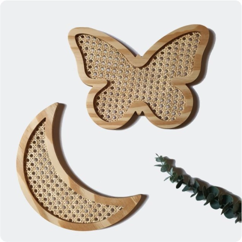 Moldura | Conjunto lua e borboleta