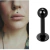 Aro piercing labret negro (unidad)