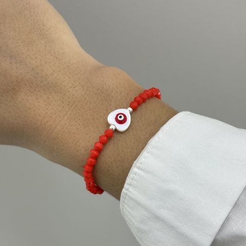Pulsera corazón ojo nácar - comprar online