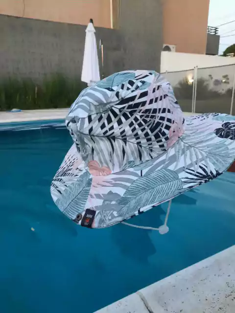 SOMBRERO AUSTRALIANO - ALA GRANDE - Floreado Verde Aqua